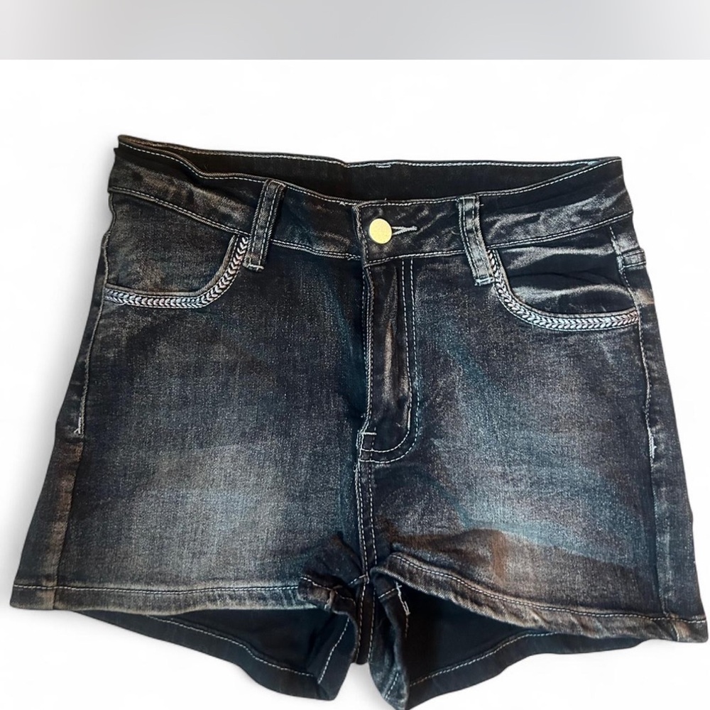Charlotte Russe Black Jean Shorts with back details